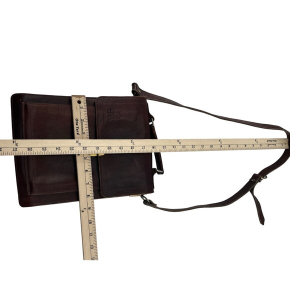 EQBAL Vintage Leather Crossbody Messenger Handbag Brown - Picture 2 of 4
